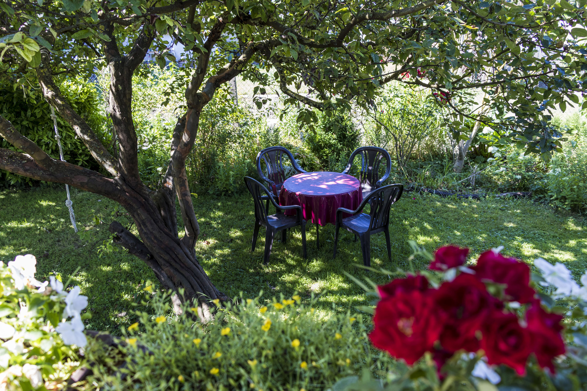 Die Terrasse mit gem&uuml;tlicher Sitzecke